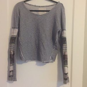 We The Free Distressed Patchwork Sweatshirt